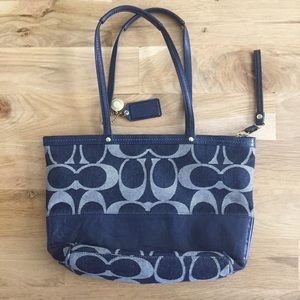 Coach Navy Denim Shoulder Bag